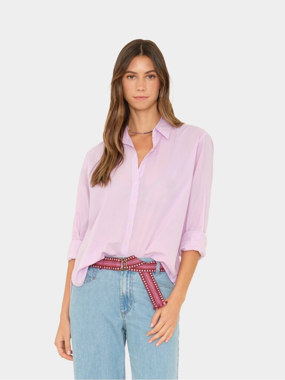 Xirena pink cotton button down shirt in XS